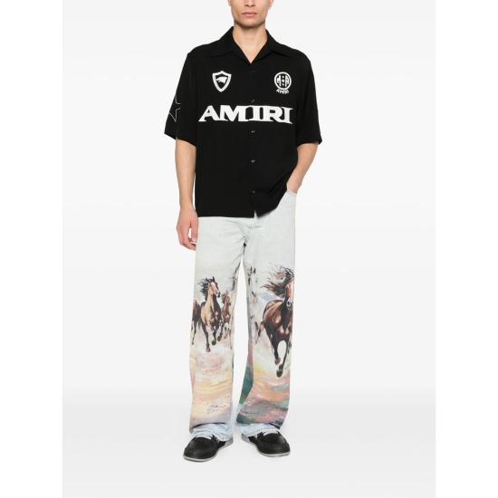 26SS 아미리 반팔 셔츠 AMTOSH1051 BLACK BLACK WHITE - AMIRI