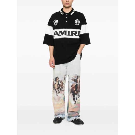 26SS 아미리 폴로 티셔츠 AMTOJR1003 BLACK BLACK WHITE - AMIRI