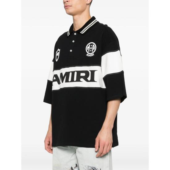 26SS 아미리 폴로 티셔츠 AMTOJR1003 BLACK BLACK WHITE - AMIRI