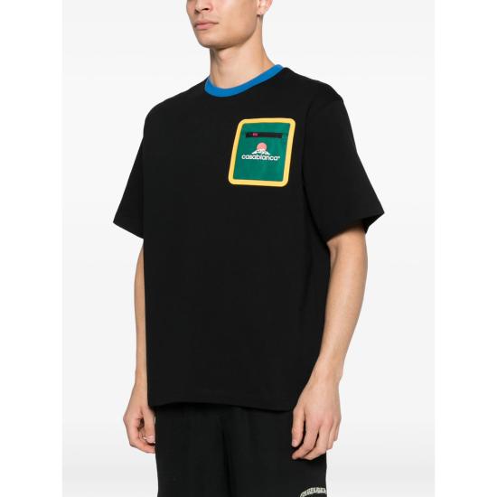 25FW 카사블랑카 반팔 티셔츠 JTS 043 01 BLACK - CASABLANCA