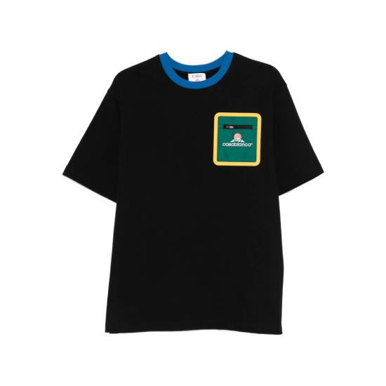 25FW 카사블랑카 반팔 티셔츠 JTS 043 01 BLACK