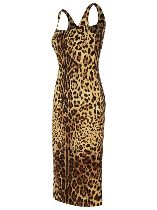 26SS 돌체앤가바나 미디 원피스 F6F4ZT GDCLXHY13M Brown - DOLCE & GABBANA