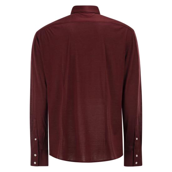 26SS 브루넬로 쿠치넬리 긴팔 셔츠 MR8326686 BORDEAUX - BRUNELLO CUCINELLI