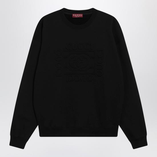 26SS 구찌 브러시드 코튼 저지 스웨트셔츠 브러시드 코튼 저지 스웨트셔츠 795510XJHN8 Black
