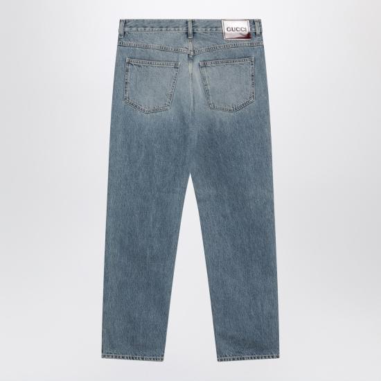 26SS 구찌 슬림 핏 코튼 데님 팬츠 844629XDDD2 Light blue - GUCCI