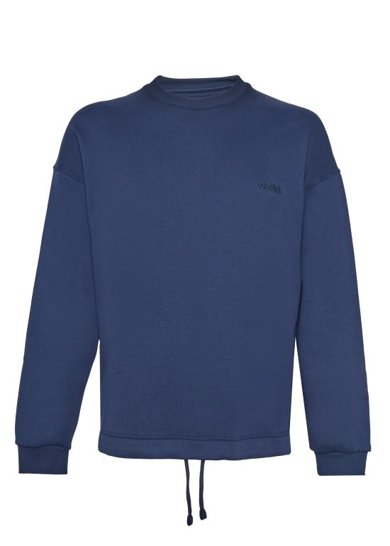 25FW 에르메네질도제냐 긴팔 티셔츠 N6MGI2030 422 Blue