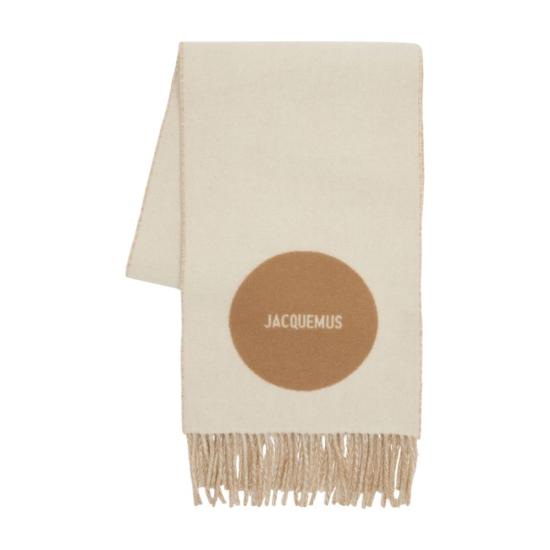 26SS 자크뮈스 롱드 카레 울 머플러 ACU00579AOT4044 015 BEIGE - JACQUEMUS