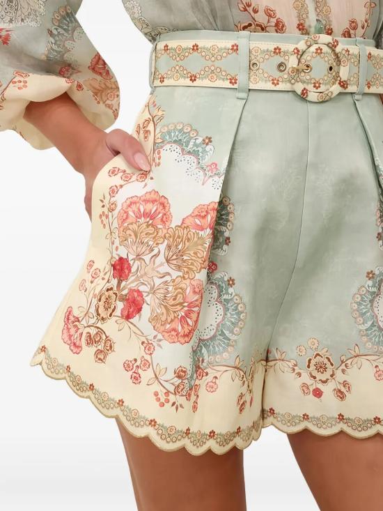 26SS 짐머만 숏팬츠 4558ARS263 WPFM WALLPAPER FLORAL MINT - ZIMMERMANN