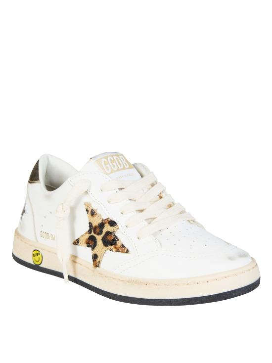 26SS [키즈] 골든구스 스니커즈 GYF00439 F008047 123 WHITE BROWN AND BLACK LEO PLATINUM 12380 BIANCO - GOLDEN GOOSE