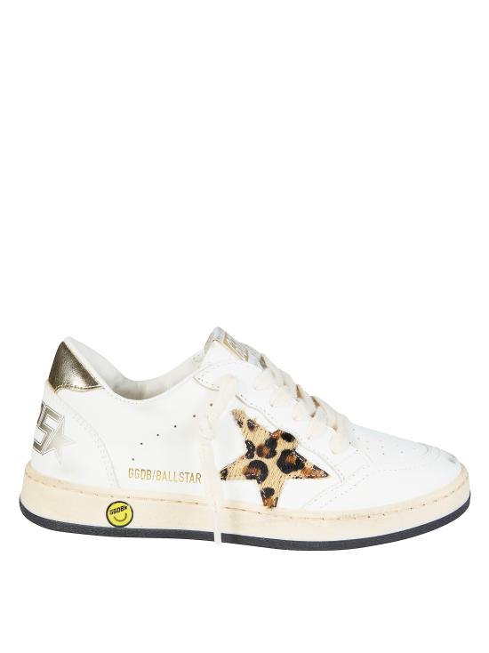 26SS [키즈] 골든구스 스니커즈 GYF00439 F008047 123 WHITE BROWN AND BLACK LEO PLATINUM 12380 BIANCO