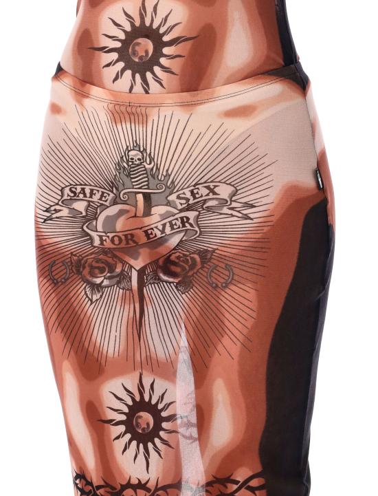 26SS 장 폴 고티에 미디 스커트 SK044M026P 636000 NUDE TATOO - JEAN PAUL GAULTIER