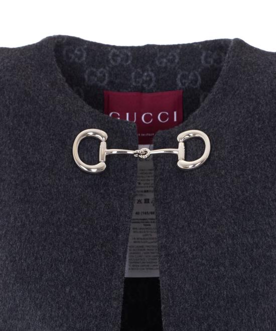 26SS 구찌 홀스빗 실크 울 케이프  852796ZAQW01179 GREY - GUCCI