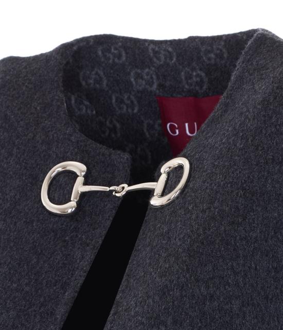 26SS 구찌 홀스빗 실크 울 케이프  852796ZAQW01179 GREY - GUCCI