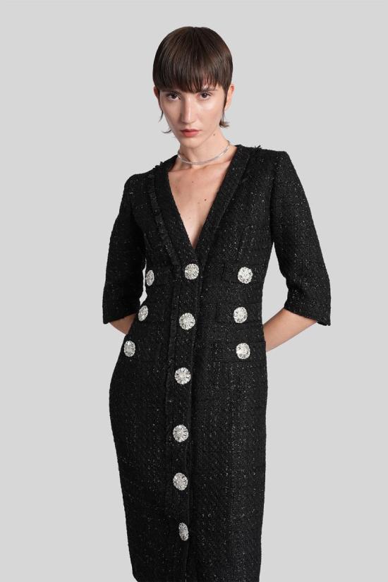 25FW 코스타렐로스 미디 원피스 428415 PF2549 Black - COSTARELLOS