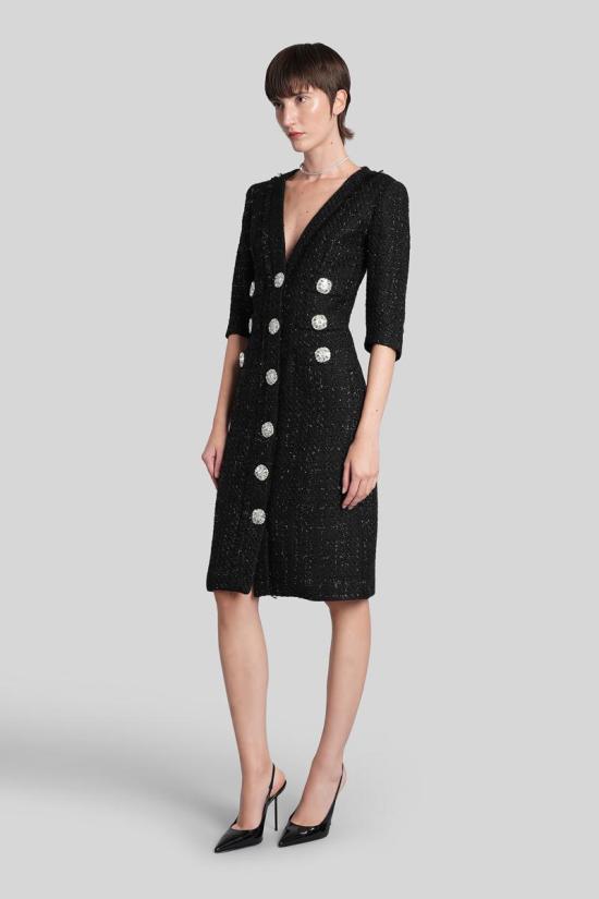 25FW 코스타렐로스 미디 원피스 428415 PF2549 Black - COSTARELLOS