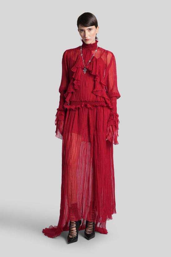 25FW 블루마린 롱 원피스 429090 4A327A RED