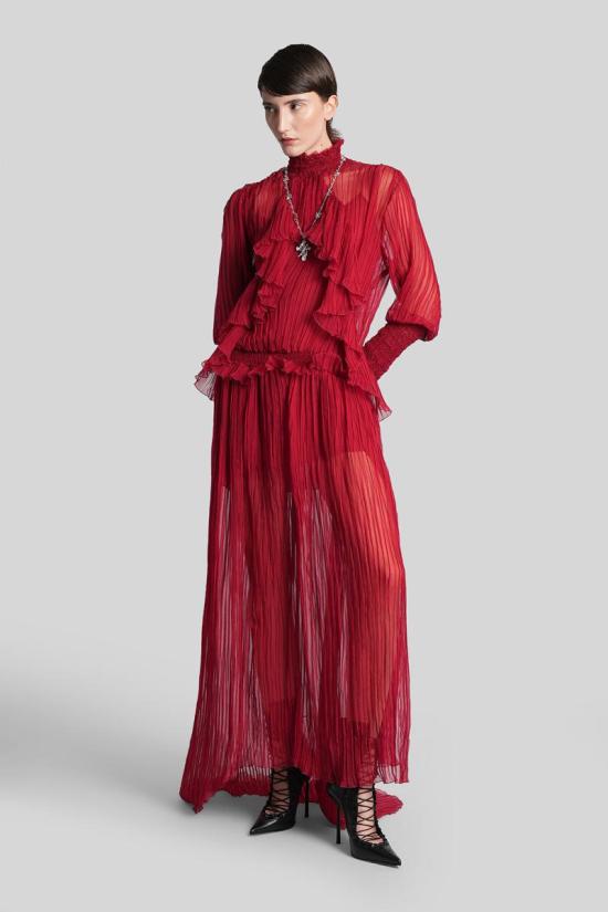 25FW 블루마린 롱 원피스 429090 4A327A RED - BLUMARINE