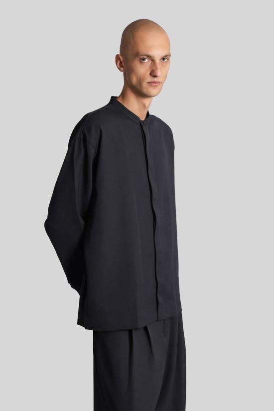 25FW 스튜디오 니콜슨 긴팔 셔츠 430197 5063478056226 Black - STUDIO NICHOLSON