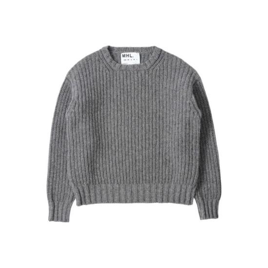  마가렛호웰 크롭 피셔맨 크루넥 니트 WHKN0518A25MHS SOY STONE GREY DOM