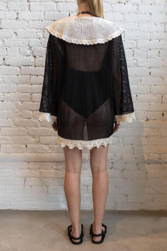  씨뉴욕 비치용품 Sea Ny Kendall 크로셰 커버업 탑 블랙 - SEA NY