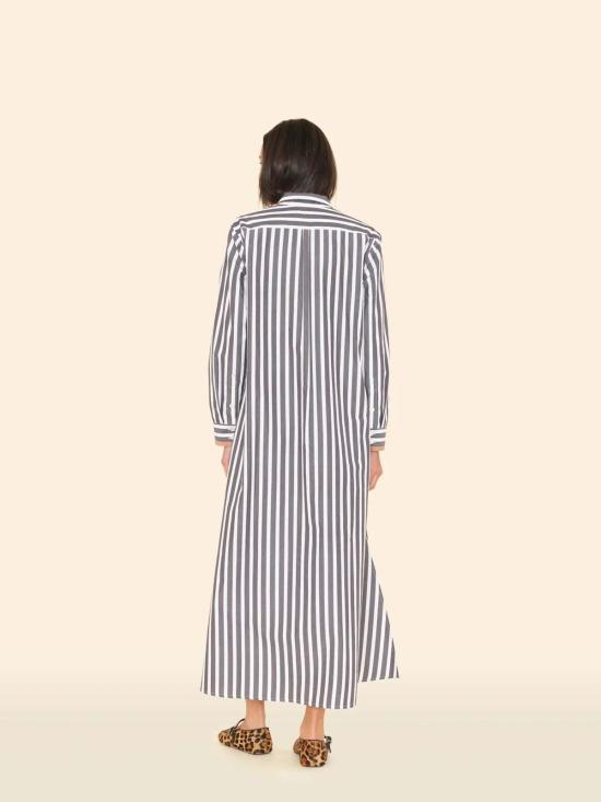  시레나 롱 원피스 보덴 드레스 잉크 스트라이프 - XIRENA