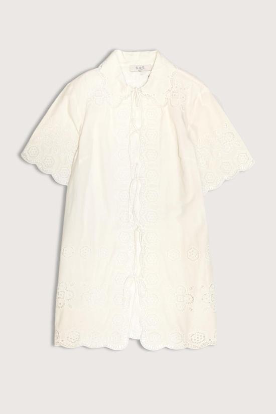  씨뉴욕 비치용품 Sea Ny Babette Eyelet Tie Front Coverup White