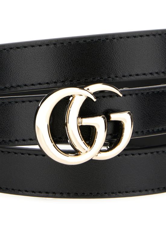 26SS 구찌 GG 마몽 씬 벨트 4094170AAA5 1000 Nero - GUCCI