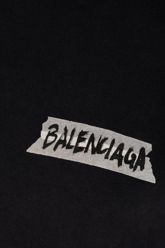 26SS 발렌시아가 마스킹 테이프 티셔츠 850990TTVL6 1041 FADED WASHED BLACK - BALENCIAGA