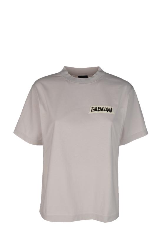 26SS 발렌시아가 마스킹 테이프 티셔츠 850990TTVL6 9012 DIRTY WHITE