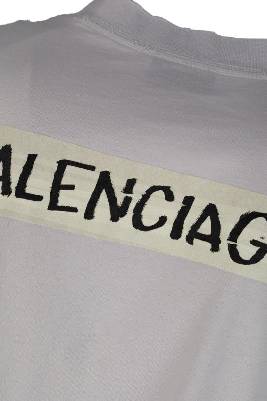 26SS 발렌시아가 마스킹 테이프 티셔츠 미디움 핏 764235TTVL6 9012 DIRTY WHITE - BALENCIAGA