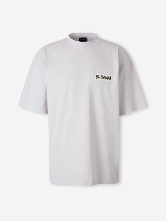 26SS 발렌시아가 반팔 티셔츠 764235TTVL6 9012 DIRTY WHITE