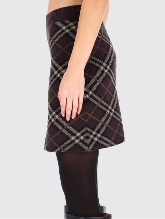 25FW 버버리 체크 울 캐시미어 스커트 8114203 Brown - BURBERRY