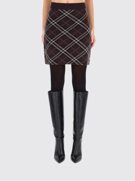25FW 버버리 체크 울 캐시미어 스커트 8114203 Brown