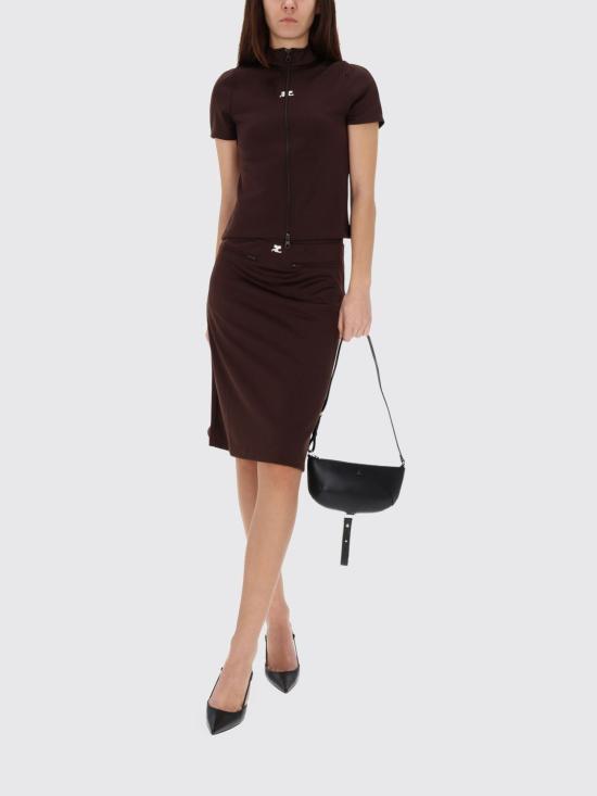 25FW 쿠레쥬 반팔 티셔츠 325JTO446JS0250 1983 Brown - COURREGES