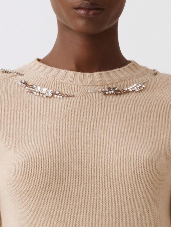 25FW 파비아나 필리피 플래티넘 자수 장식 스웨터 MAD225F584L659 0158 Rope - FABIANA FILIPPI