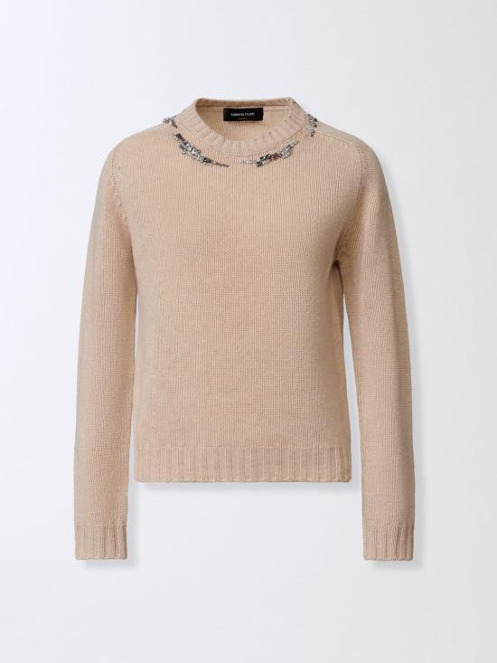 25FW 파비아나 필리피 플래티넘 자수 장식 스웨터 MAD225F584L659 0158 Rope - FABIANA FILIPPI