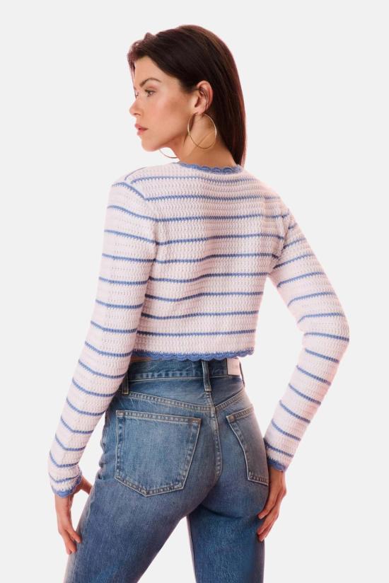  러브쉐이크팬시 가디건 러브쉑 팬시 라미야 스트라이프 크로셰 - LOVESHACKFANCY