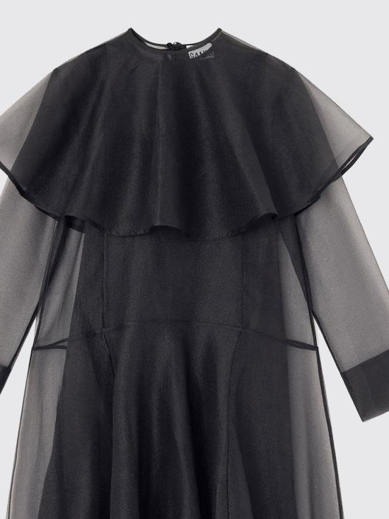 25FW 가니 롱 원피스 W1110 099 Black - GANNI