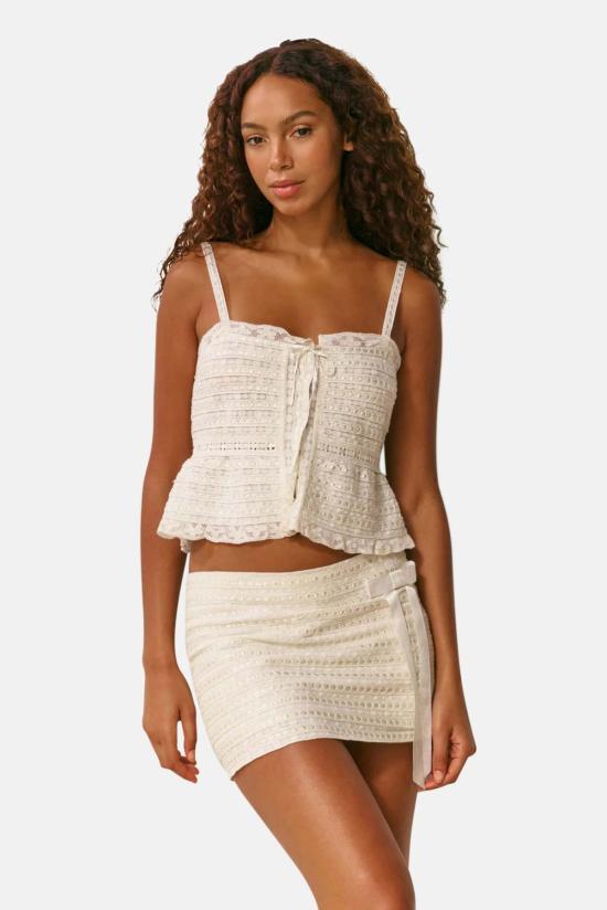  러브쉐이크팬시 민소매 티셔츠 러브쉑 팬시 니라야 캐미 탑 오프 화이트