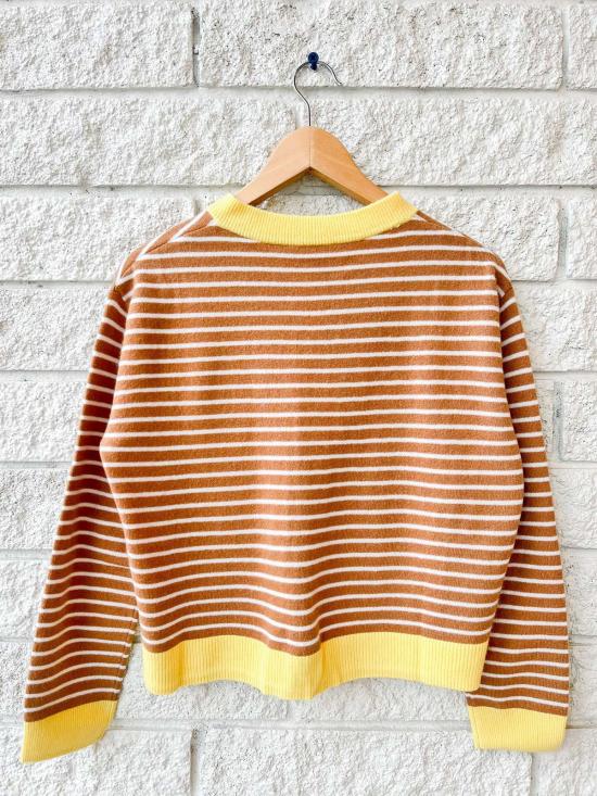  시레나 가디건 릴리안 카디건 카멜 스트라이프 - XIRENA