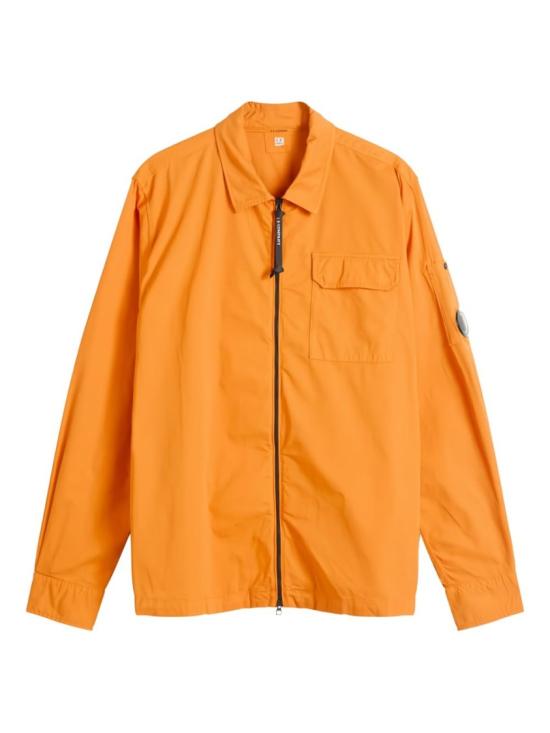 25FW 씨피 컴퍼니 오가닉 개버딘 지퍼 오버셔츠 19CMOS705A110143G434 Orange