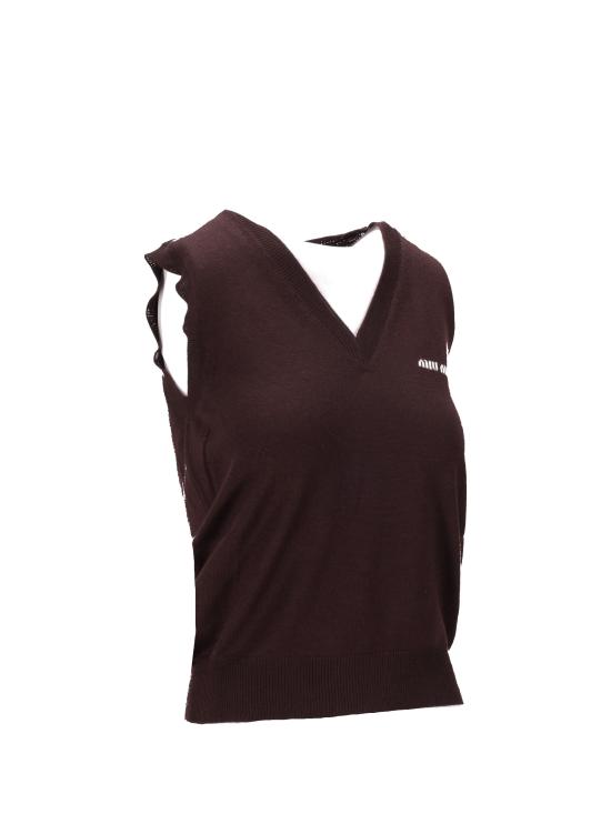 26SS 미우미우 스웨터 MMV209SOOO14RH F0324 CACAO - MIU MIU