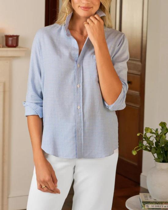  프랭크 앤 에일린 셔츠 프랭크 & 아일린 아일린 릴랙스드 버튼업 셔츠 라이트 블루 하운드투스 체크