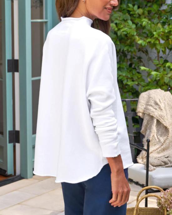  프랭크 앤 에일린 터틀넥 프랭크 앤 일린 에피 롱슬리브 퍼넬넥 케이프렛 화이트 - FRANK & EILEEN