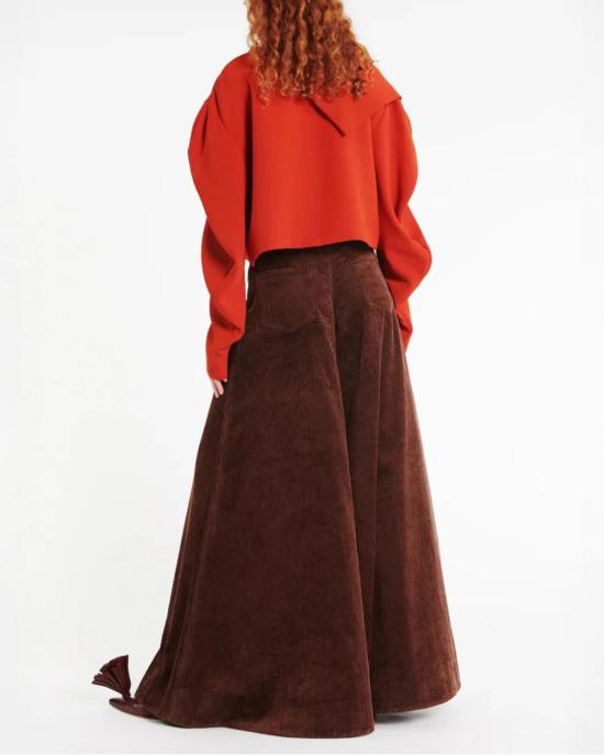  어웨이크 모드 긴팔 티셔츠 A.W.A.K.E. 모드 드레이프 칼라 탑 테라코타 - A.W.A.K.E. MODE