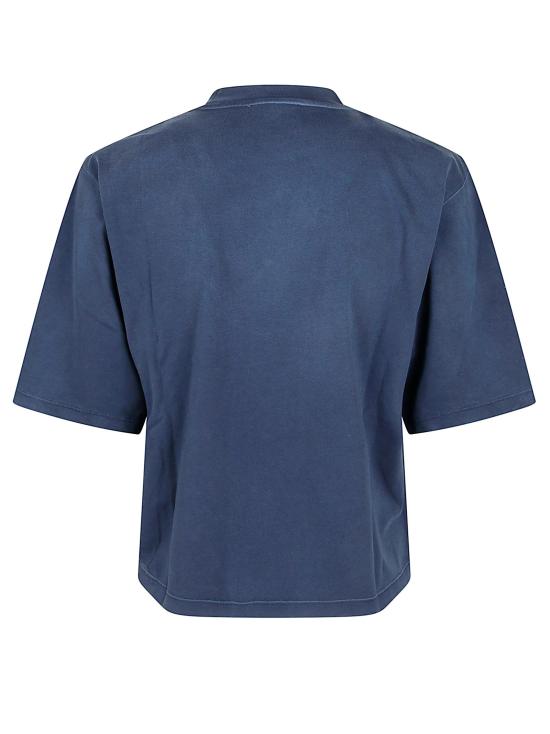 25FW 오프화이트 반팔 티셔츠 OWAA124F25JE R007 4D4D SPRAY D S BLUE - OFF WHITE