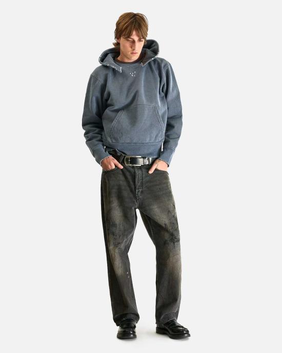  아워레가시 긴팔 티셔츠 아워 레거시 렐릭 1000포인트 프린트 후드티 블루 - OUR LEGACY