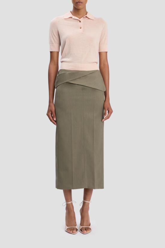 빅토리아 베컴 블라우스 폴로 칼라 탑 폴로 페일 로즈 - VICTORIA BECKHAM