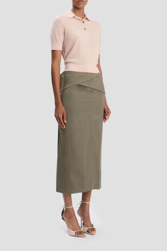  빅토리아 베컴 블라우스 폴로 칼라 탑 폴로 페일 로즈 - VICTORIA BECKHAM