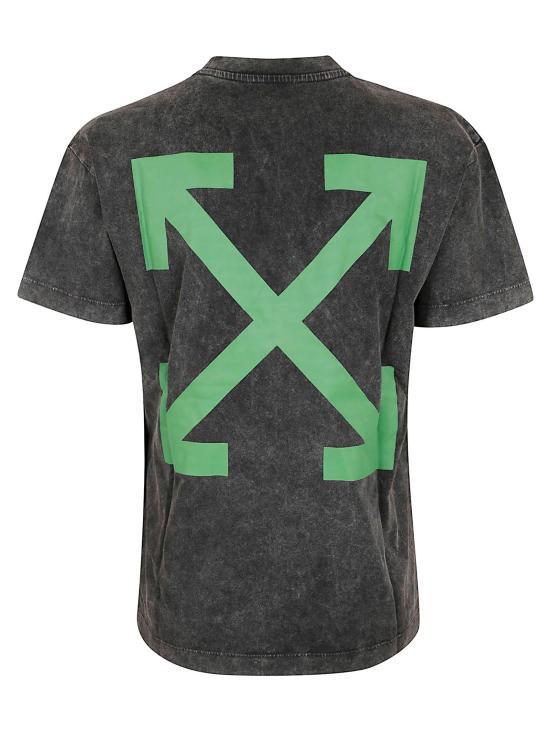 25FW 오프화이트 반팔 티셔츠 OWAA13EF25JE R001 1301 MARBLE BLA GREY - OFF WHITE